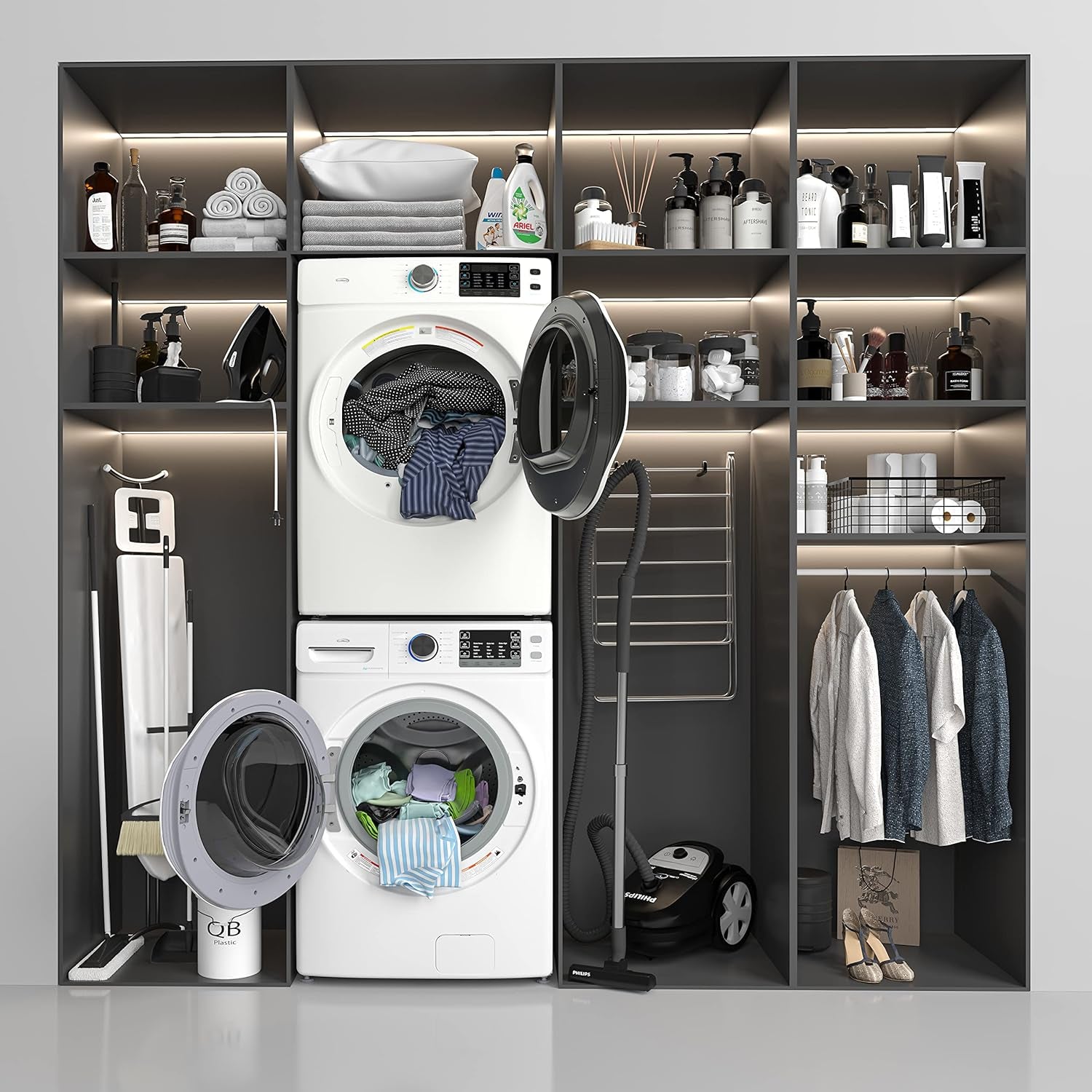 FLD-8CWH, White Front Load 8 Cu. Ft. Dryer, Capacity Home Unit with Wrinkle Release Steam Function and Smart Sensor Dry Technology, Stainless-Steel Drum [240V], X-Large (27")