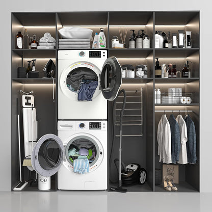 FLD-8CWH, White Front Load 8 Cu. Ft. Dryer, Capacity Home Unit with Wrinkle Release Steam Function and Smart Sensor Dry Technology, Stainless-Steel Drum [240V], X-Large (27")