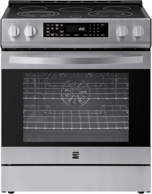 22-96833 5.6 Cu. Ft. Front-Control 5 Element Electric Range Stove with Triple and Dual Ring Elements, Steam Clean Oven, Precision Set Controls