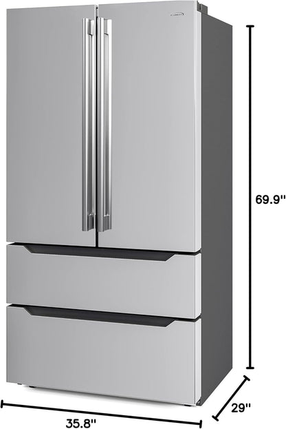  22.5 Cu. Ft, Stainless-Steel Fridge, Silver