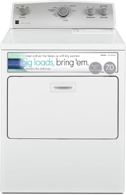 29" Front Load Electric Dryer with Wrinkle Guard and 7.0 Cubic Ft. Total Capacity, White