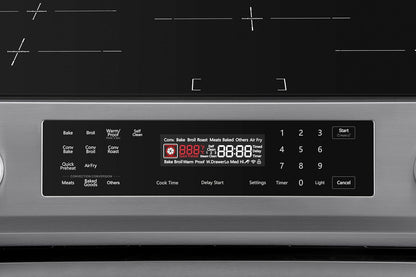 22-96853 5.6 Cu. Ft. Front-Control 4 Induction Element Electric Range Stove with Dual Ring Elements, Self-Clean Oven, Precision Set Controls