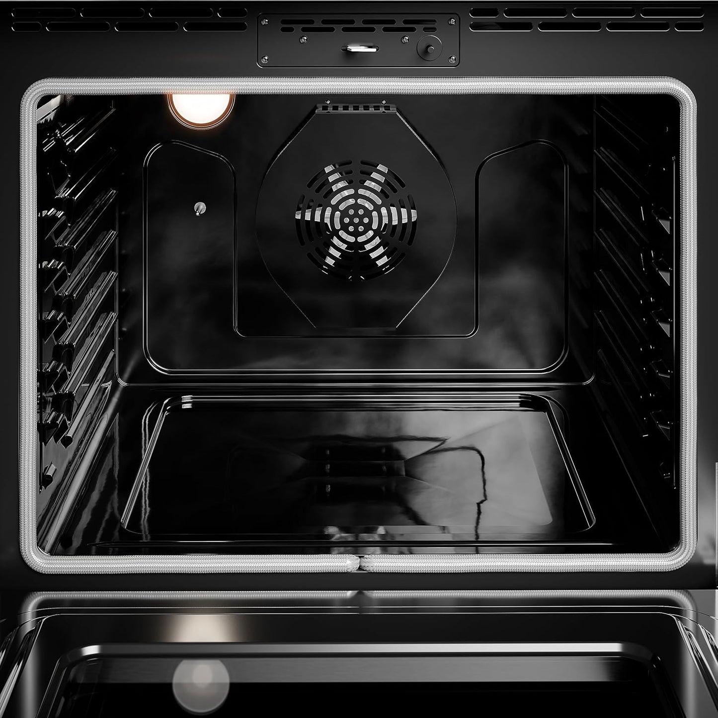 Front Control Electric Range Oven with 5 Cooktop Elements with 7 Cooking Power Options, True Convection, Steam and Self Clean, Freestanding Oven, 4.8 Cu. Ft. Capacity Stainless Steel