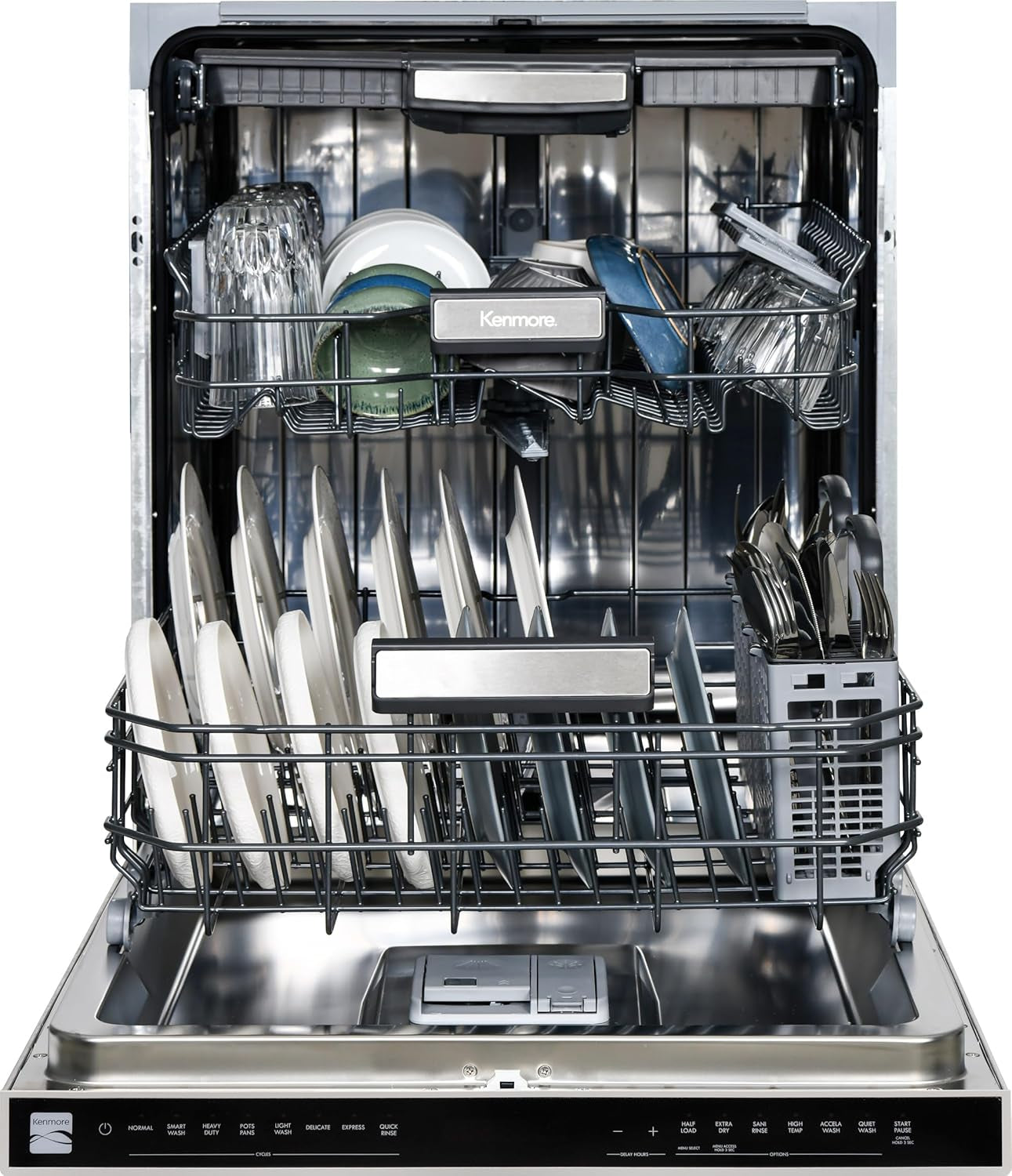 24" Built-In Stainless Steel Tub Dishwasher with Easyflex 3Rd Rack, Smartwash, Ultrawash Plus, Turbodry, Adjustable Rack, Energy Star Certified, Fingerprint Resistant Stainless Steel