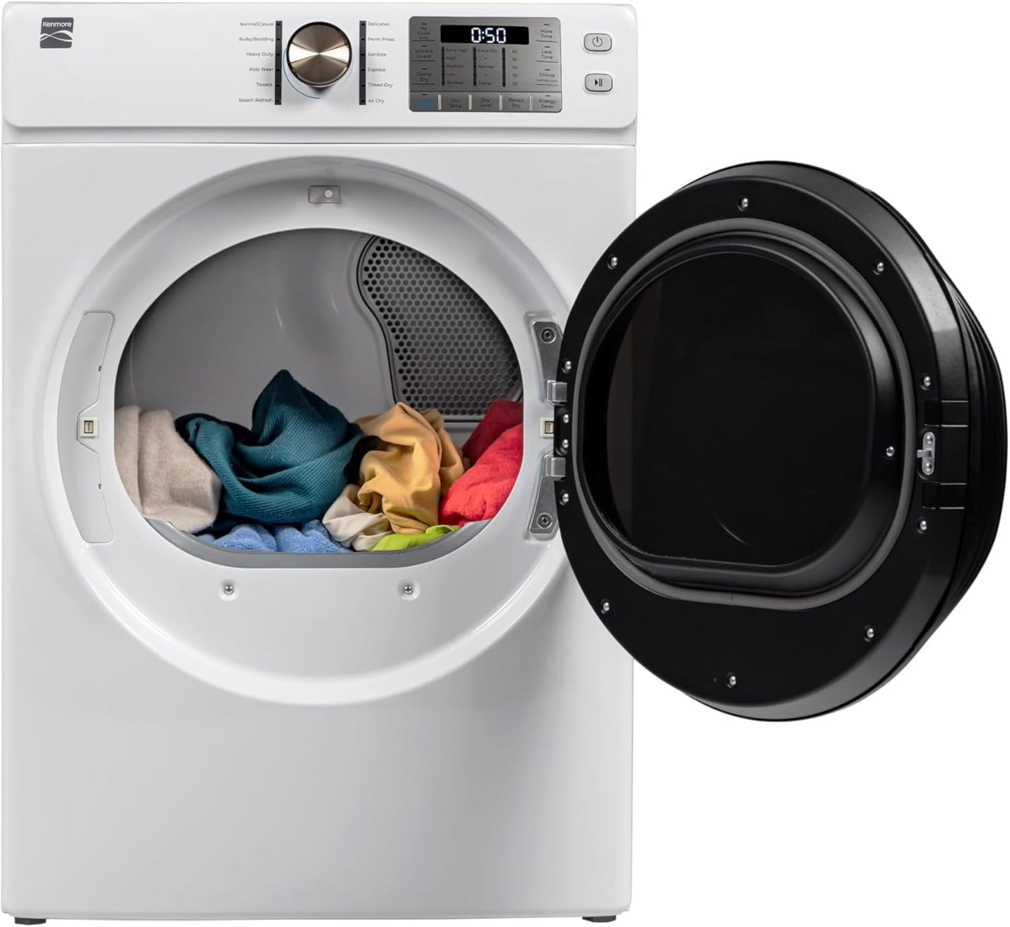 8.0 Cu. Ft. Front Load Gas Dryer - Wrinkle Guard with Accela Steam to Reduce Static and Odors - Sanitize & Smart Sensor Drying - LED - White