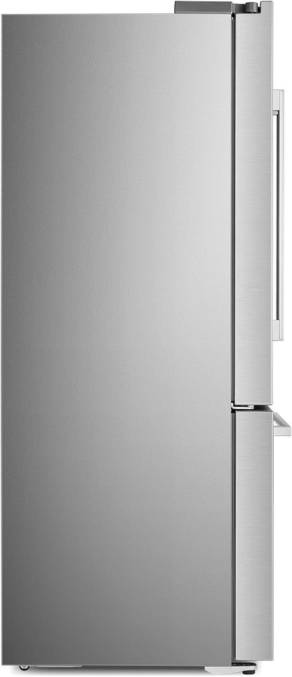  36 In. 3 French Door Refrigerator with Water Dispenser and Automatic Ice Maker in Stainless Steel, Counter Depth