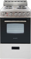 ERU200P3S Electric Range Oven Compact Design, 2.1-Cu.Ft. Capacity with 4 Coil Burners, Framed Glass Door, Storage Drawer and Broiler with Pan Perfect for Apartments, 20-Inch, Stainless Steel