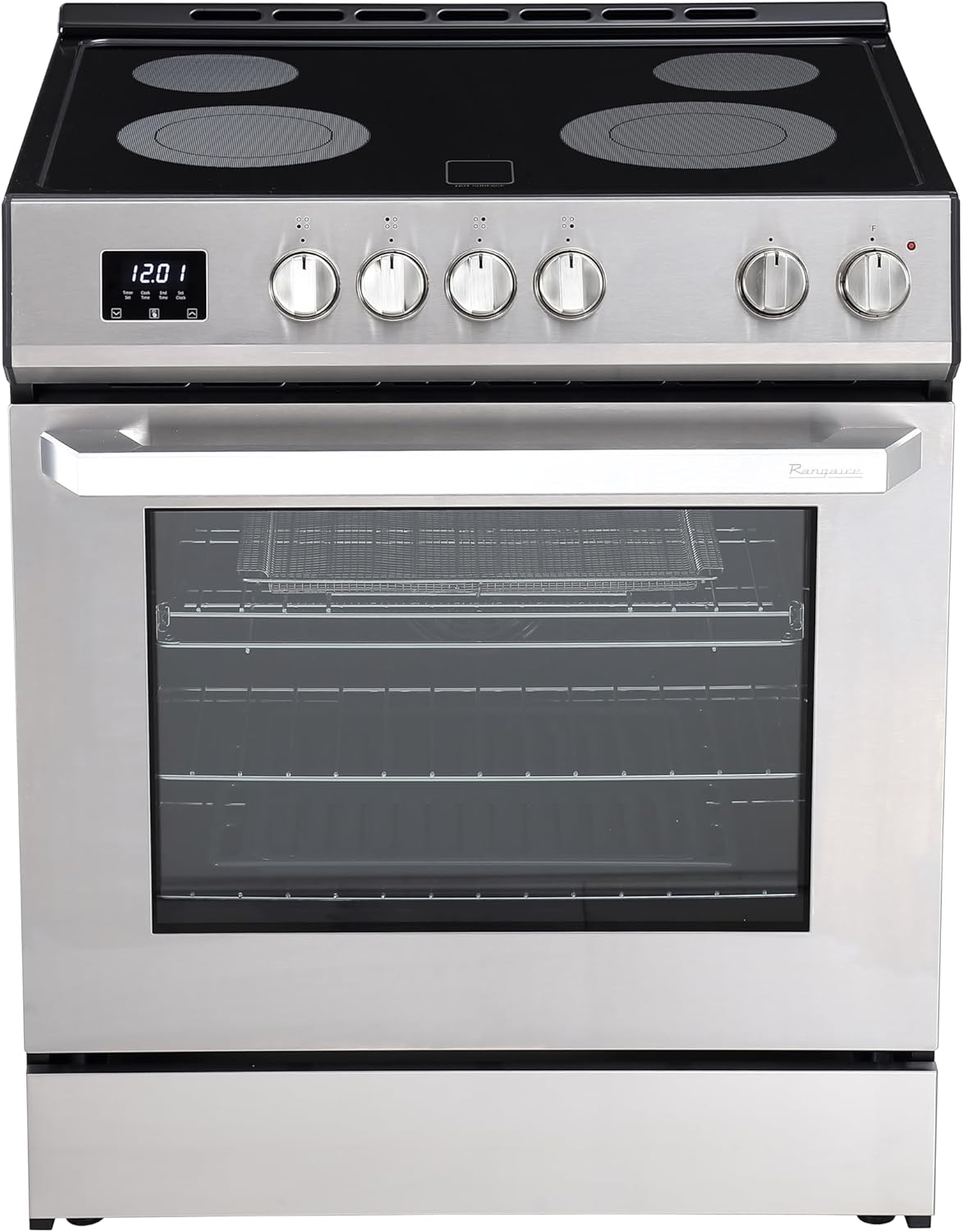 RRE303TS Electric Range Oven with Timer and Airfry Infrared Stove Burners, True Convection, Easy Reach Racks, 30", Stainless Steel