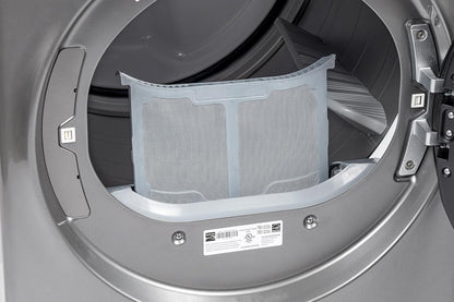 8.0 Cu. Ft. Front Load Gas Dryer - Wrinkle Guard with Accela Steam to Reduce Static and Odors - Sanitize & Smart Sensor Drying - LED - Metallic Silver