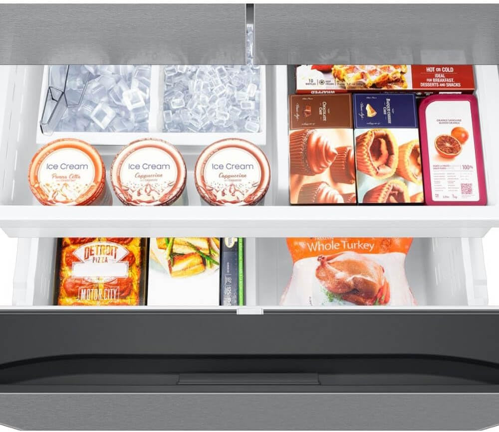 36" 3-Door Fridge with Ice/Water Dispenser and Freezer Ice Maker
