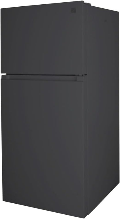 30 In. 18.2 Cu. Ft. Capacity Refrigerator/Freezer with Adjustable Glass Shelving, Humidity Control Crispers, Gallon Door Bins, ENERGY STAR Certified, Black