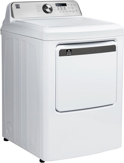 7.0 Cu. Ft. Front Load Gas Dryer-With Guard to Reduce Wrinkles & Static-Sanitize and Smart Sensor Drying-Led, White