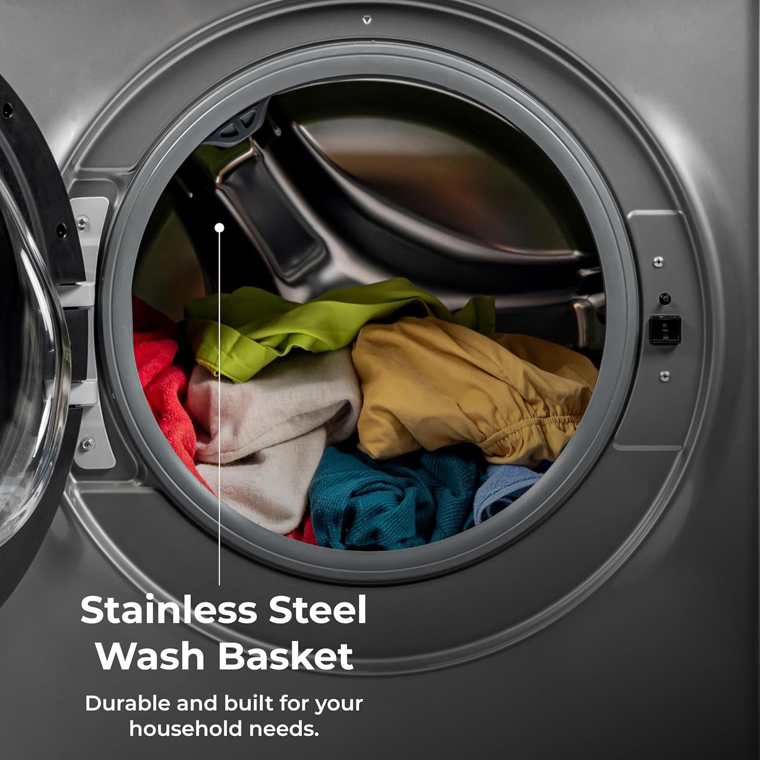 4.5 Cu. Ft. Front Load Washer with Stain Removing Steam Treatment - Sanitize Cycle - Reduce Laundry Time with Accela Wash - LED - ENERGY STAR Certified - Metallic Silver