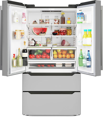  22.5 Cu. Ft, Stainless-Steel Fridge, Silver