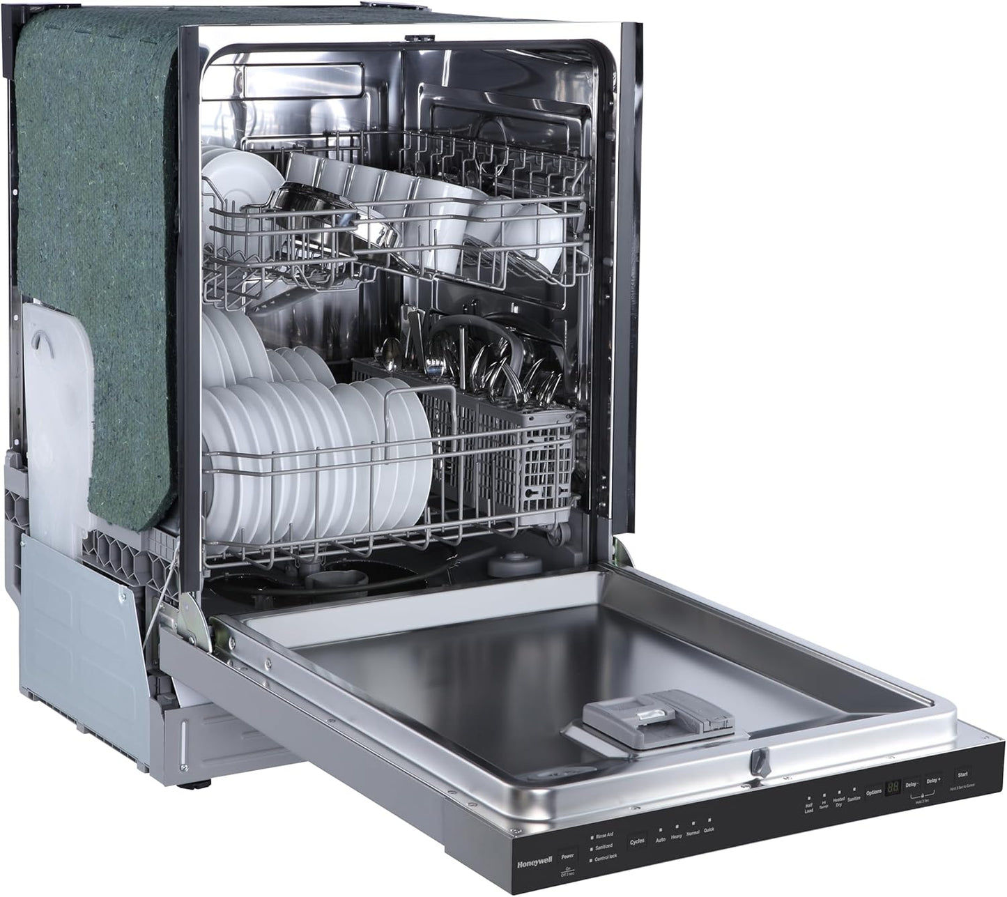24 Inch Dishwasher with 12 Place Settings, 7 Washing Cycles, Stainless Steel and Plastic Tub, Ul/Energy Star- Stainless Steel