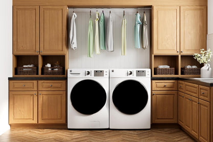 8.0 Cu. Ft. Front Load Gas Dryer - Wrinkle Guard with Accela Steam to Reduce Static and Odors - Sanitize & Smart Sensor Drying - LED - White