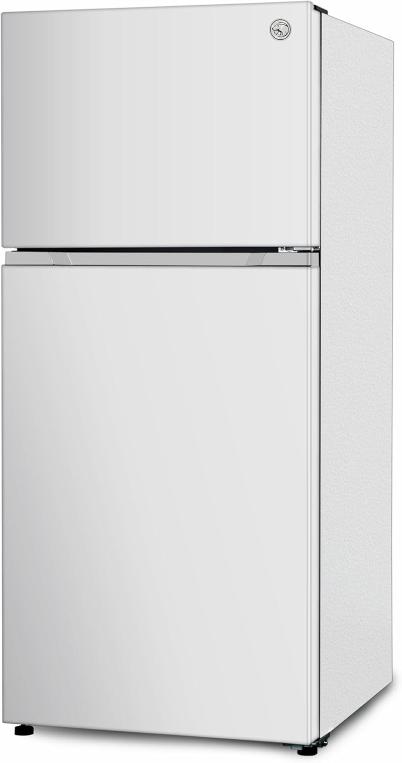18 Cu. Ft. Top Mount Refrigerator with Ice Maker, 2-Door Refrigerator with Top Freezer, Freezer with Icemaker and Adjustable Temperature Control, Energy Star Certified, White