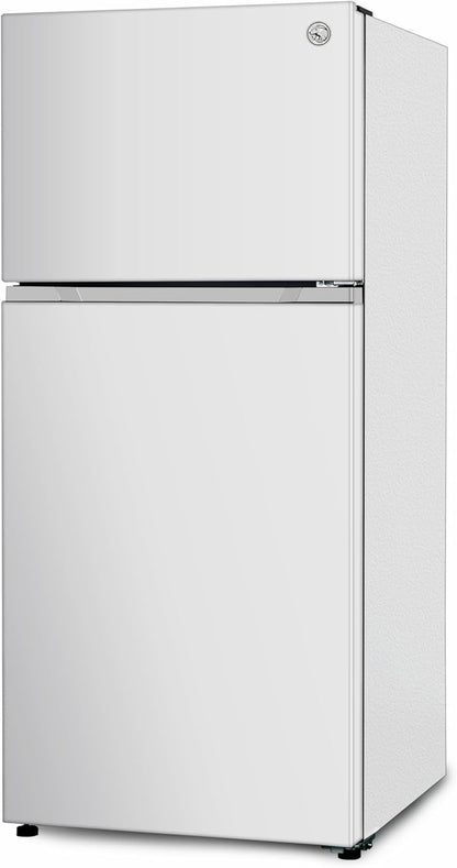 18 Cu. Ft. Top Mount Refrigerator with Ice Maker, 2-Door Refrigerator with Top Freezer, Freezer with Icemaker and Adjustable Temperature Control, Energy Star Certified, White