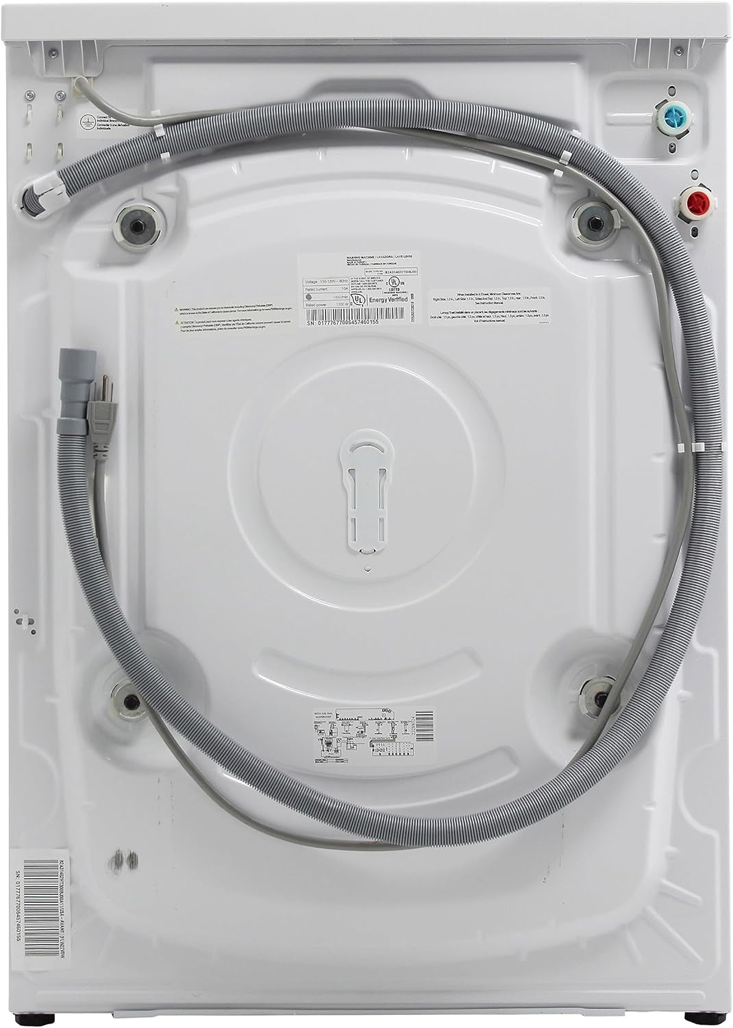 WB220FLWVW Washer Compact Front Load Machine with 15 Wash Cycles, LED Display, See-Through Door, Stackable Saving Design, for Apartments, Rvs, and Small Spaces, 2.2-Cu.Ft, White