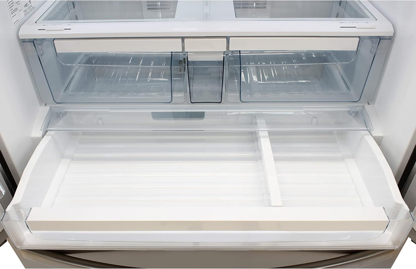 French Door Refrigerator with Ice Maker and Dual Drawer Bottom Freezer, 20.7 Cu.Ft. Capacity with Adjustable Shelves Counter Depth Stainless Steel Exterior, 36-Inch, Metallic