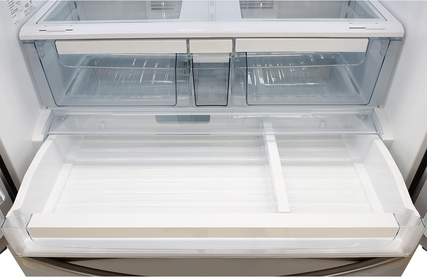 French Door Refrigerator with Ice Maker and Dual Drawer Bottom Freezer, 20.7 Cu.Ft. Capacity with Adjustable Shelves Counter Depth Stainless Steel Exterior, 36-Inch, Metallic