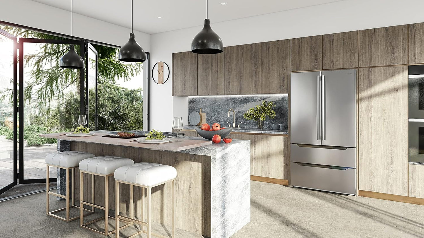  22.5 Cu. Ft, Stainless-Steel Fridge, Silver
