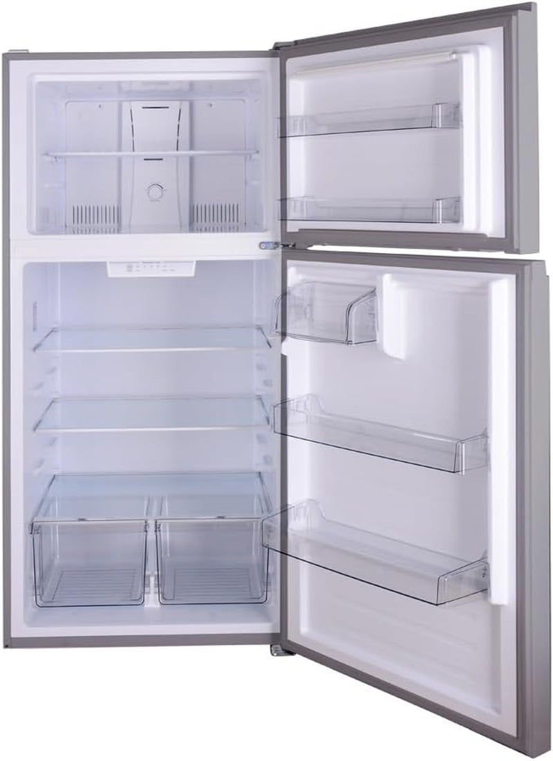 33 In. 20.5 Cu. Ft. Capacity Refrigerator/Freezer with Full-Width Adjustable Glass Shelving, Humidity Control Crispers, ENERGY STAR Certified, Fingerprint Resistant Stainless Steel