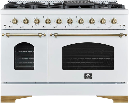 48" Duel Fuel Range 8 Burners in White Color