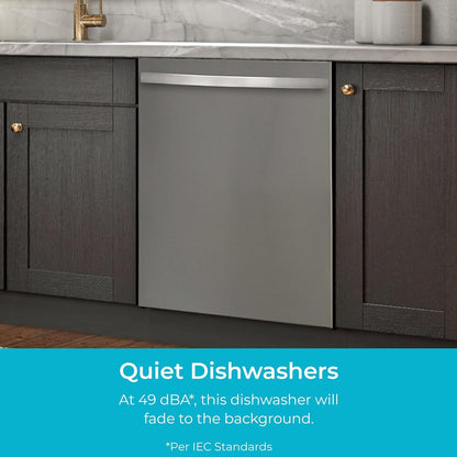 22-14625 24" Built-In Dishwasher-Quiet Tub with Turbodry, Leak, & Smartwash Soil Detection-Energy Star Certified, 24.61"D X 23.55"W X 33.88"H, Fingerprint Resistant Stainless Steel