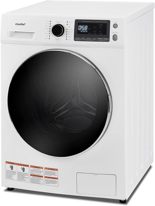 COMFEE’ 24" Washer and Dryer Combo 2.7 Cu.Ft 26Lbs Washing Machine Steam Care, Overnight Dry, No Shaking Front Load Full-Automatic Machine, Dorm White