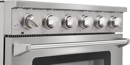 36 Inch Professional Electric Range with 5 Heating Elements Cooktop, 6.0 Cu. Ft. Convection Oven Capacity, Smooth Glass Top, in Stainless Steel, KOS-36RE06H (Black)