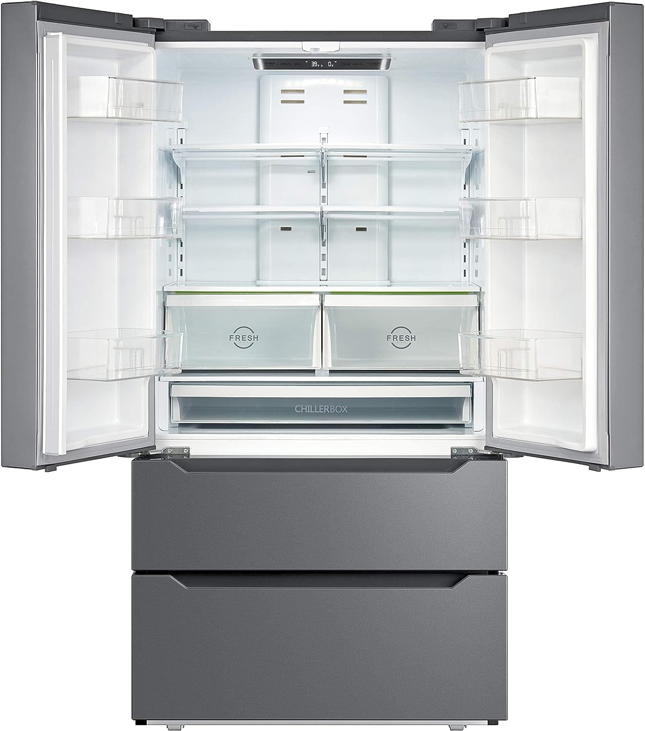 French Door Kitchen Refrigerator with Ice Maker, 23 Cu.Ft Counter Depth, 36 Inch Double Door with Bottom Freezer, Stainless Steel