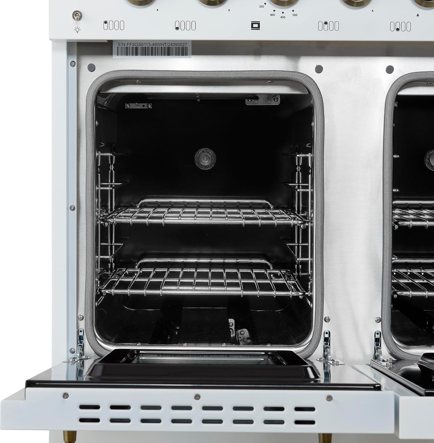 48" Duel Fuel Range 8 Burners in White Color