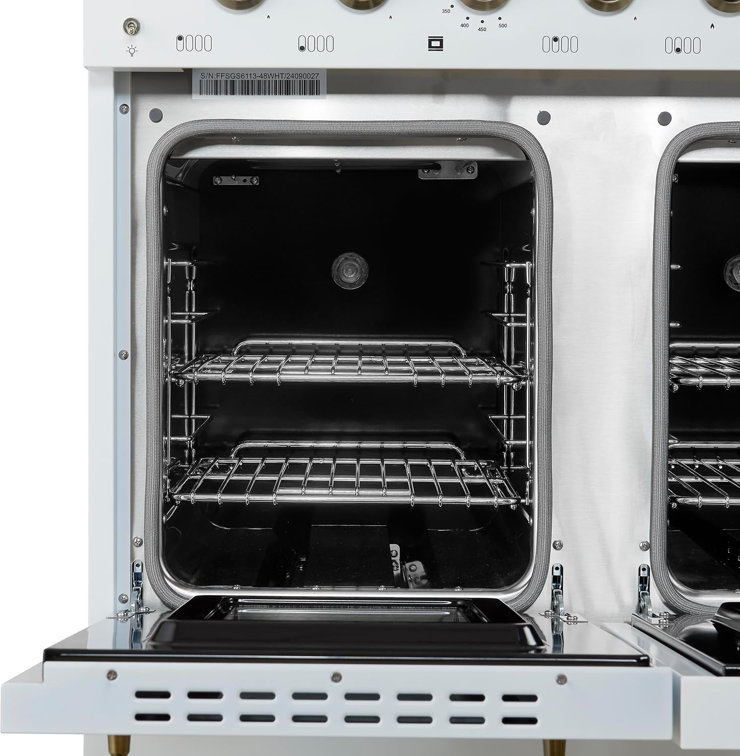 48" Duel Fuel Range 8 Burners in White Color