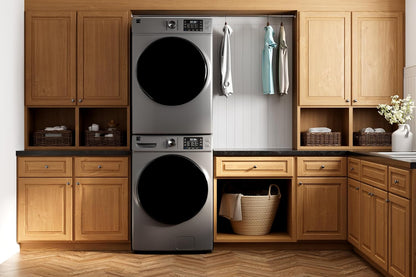 8.0 Cu. Ft. Front Load Gas Dryer - Wrinkle Guard with Accela Steam to Reduce Static and Odors - Sanitize & Smart Sensor Drying - LED - Metallic Silver