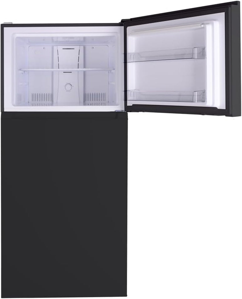 30 In. 18.2 Cu. Ft. Capacity Refrigerator/Freezer with Adjustable Glass Shelving, Humidity Control Crispers, Gallon Door Bins, ENERGY STAR Certified, Black