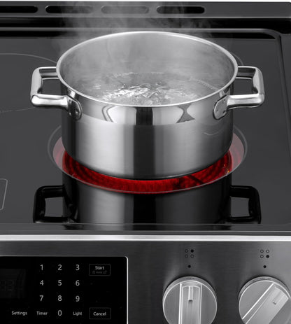 22-96833 5.6 Cu. Ft. Front-Control 5 Element Electric Range Stove with Triple and Dual Ring Elements, Steam Clean Oven, Precision Set Controls