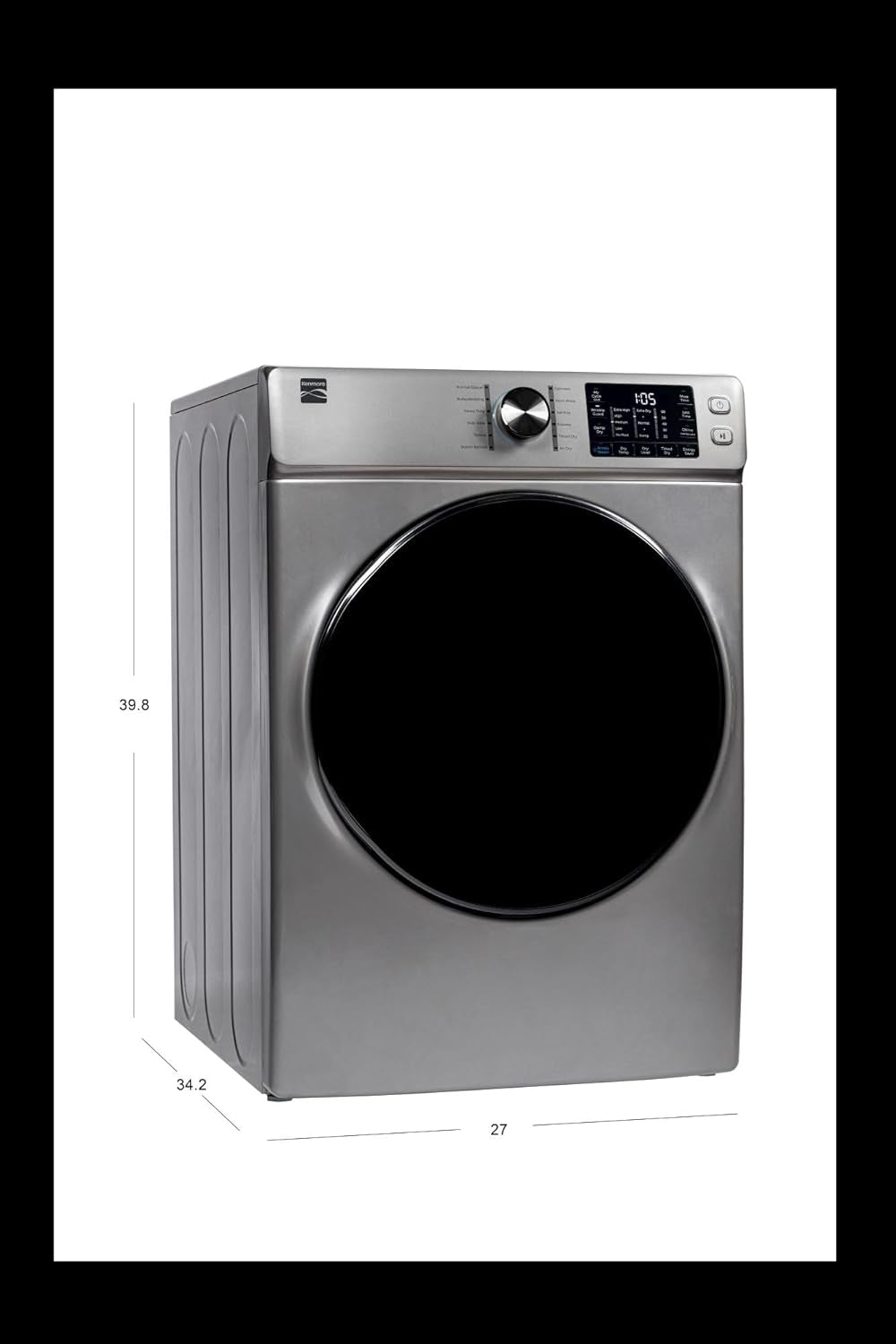 8.0 Cu. Ft. Front Load Gas Dryer - Wrinkle Guard with Accela Steam to Reduce Static and Odors - Sanitize & Smart Sensor Drying - LED - Metallic Silver