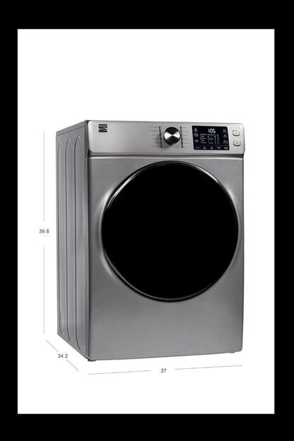 8.0 Cu. Ft. Front Load Gas Dryer - Wrinkle Guard with Accela Steam to Reduce Static and Odors - Sanitize & Smart Sensor Drying - LED - Metallic Silver