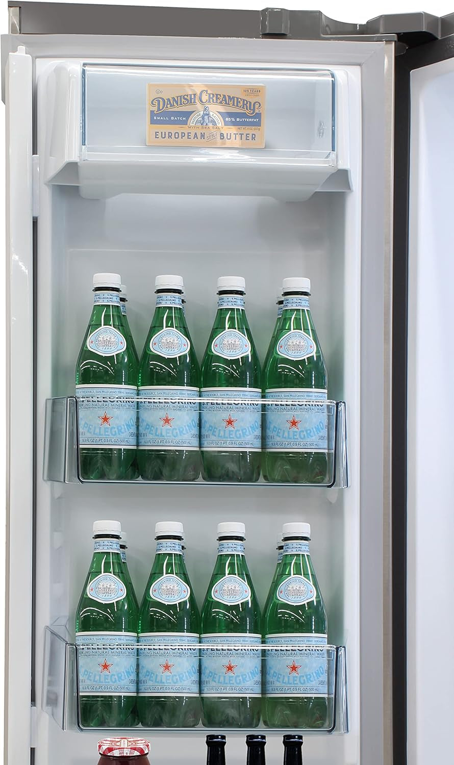 French Door Refrigerator with Ice Maker and Dual Drawer Bottom Freezer, 20.7 Cu.Ft. Capacity with Adjustable Shelves Counter Depth Stainless Steel Exterior, 36-Inch, Metallic