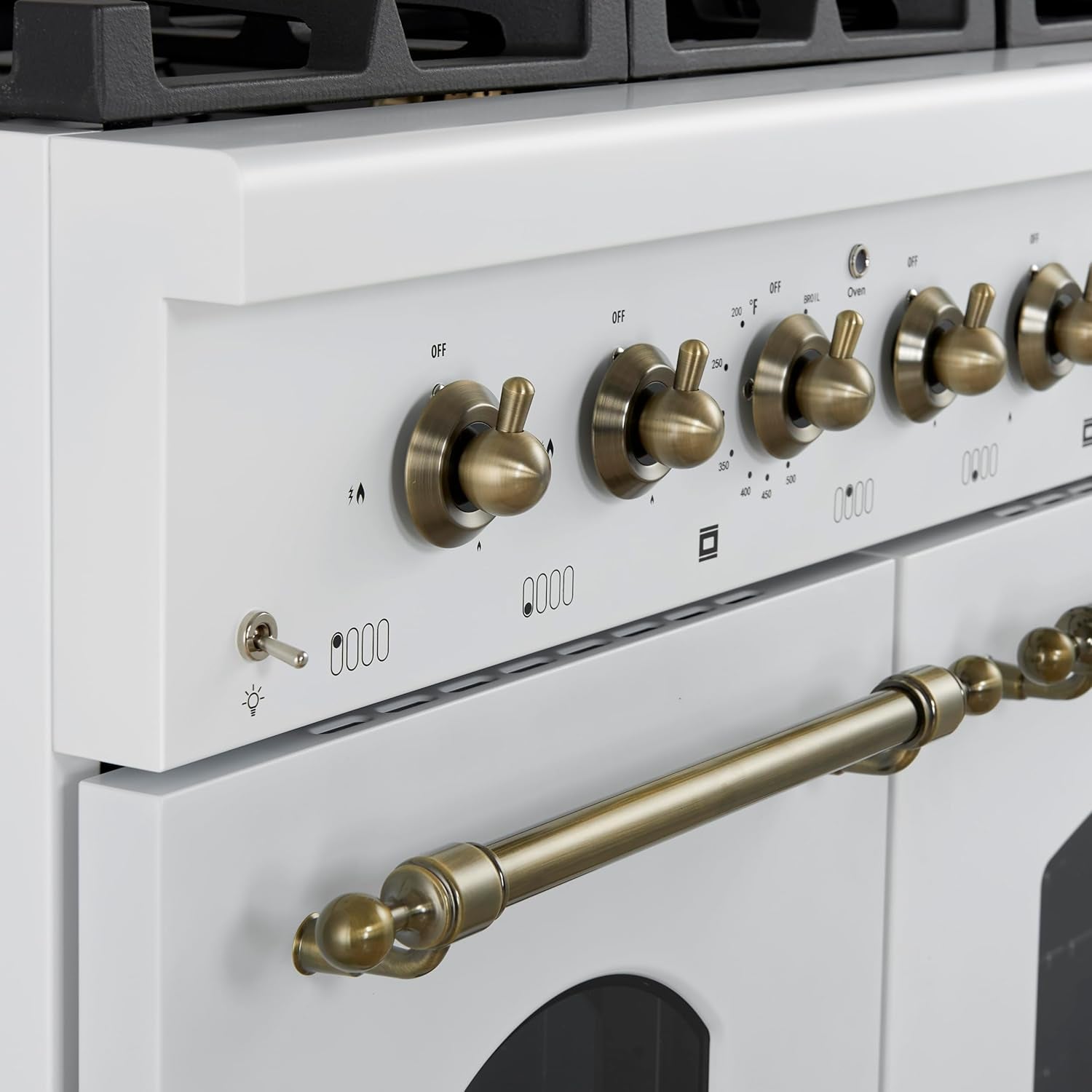48" Duel Fuel Range 8 Burners in White Color