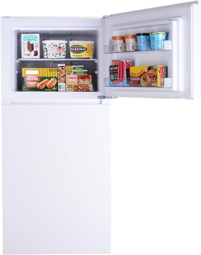 30 In. 18.2 Cu. Ft. Capacity Refrigerator/Freezer with Adjustable Glass Shelving, Humidity Control Crispers, Gallon Door Bins, ENERGY STAR Certified, White