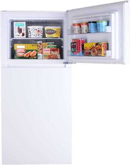 30 In. 18.2 Cu. Ft. Capacity Refrigerator/Freezer with Adjustable Glass Shelving, Humidity Control Crispers, Gallon Door Bins, ENERGY STAR Certified, White