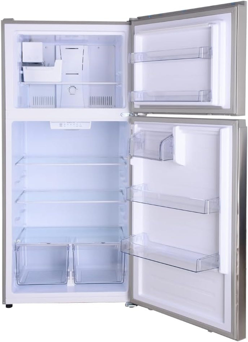 33 In. 20.4 Cu. Ft Capacity Refrigerator/Freezer with Full-Width Adjustable Glass Shelving, Humidity Control Crispers, Ice Maker, ENERGY STAR Certified, Fingerprint Resistant Stainless Steel