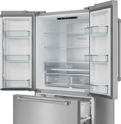 Gordon Ramsay 36 Inch 20.3 Cu Ft French Door Counter Depth Refrigerator with Ice Maker in Stainless Steel