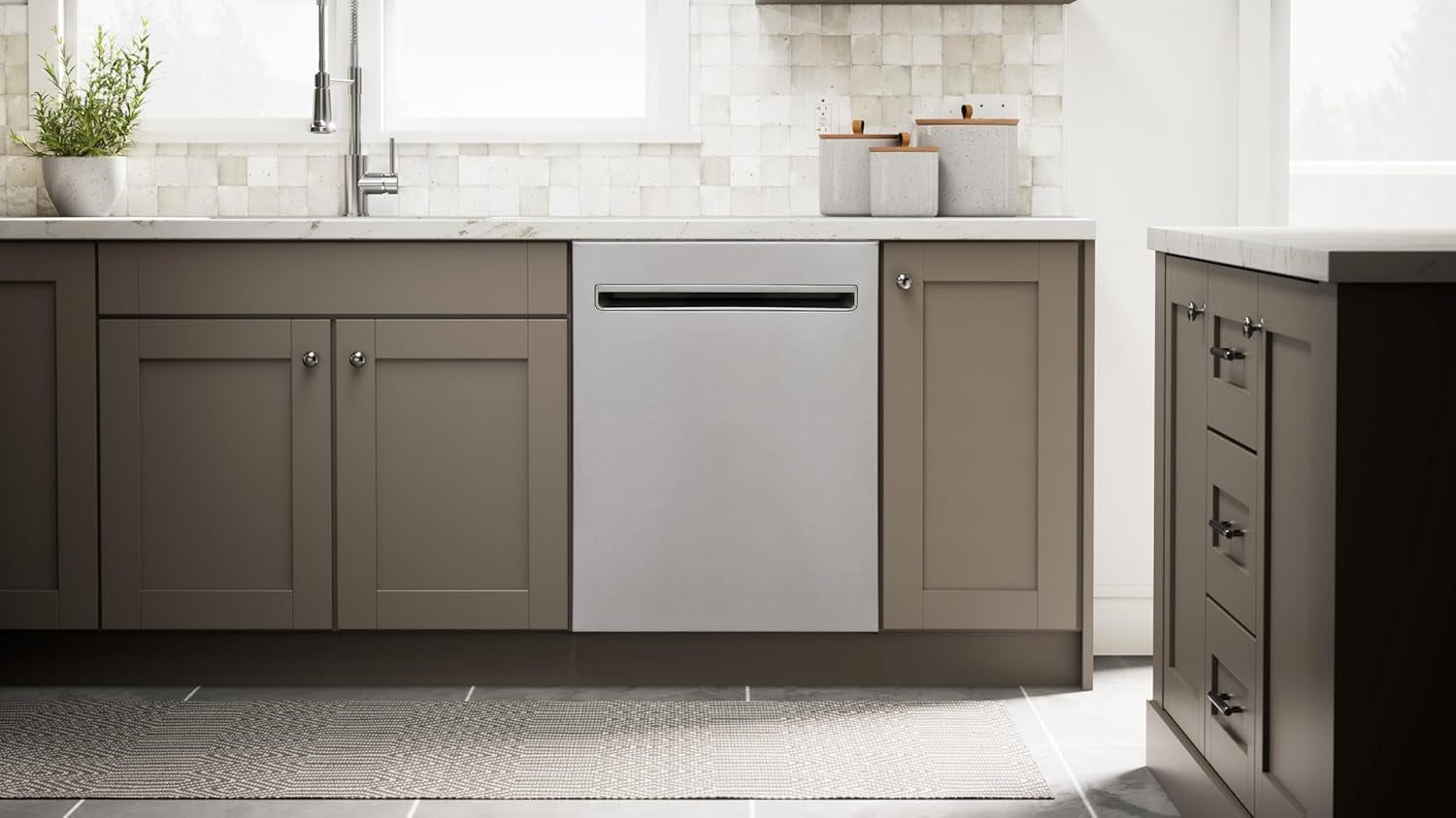24" Built-In Stainless Steel Tub Dishwasher with Easyflex 3Rd Rack, Smartwash, Ultrawash Plus, Turbodry, Adjustable Rack, Energy Star Certified, Fingerprint Resistant Stainless Steel