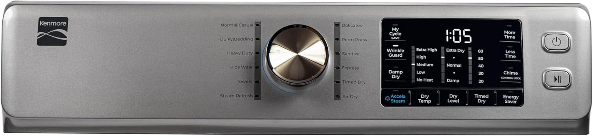 8.0 Cu. Ft. Front Load Gas Dryer - Wrinkle Guard with Accela Steam to Reduce Static and Odors - Sanitize & Smart Sensor Drying - LED - Metallic Silver