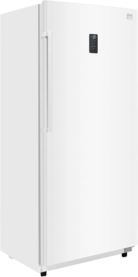Kenmore Upright Freezer - Convertible Refrigerator/Freezer, 4 Shelves, Garage Ready, Meat Storage, Auto Defrost, Congelador for Home, Apartment, Basement, Dorm, 17.0 Cubic Feet Capacity, White