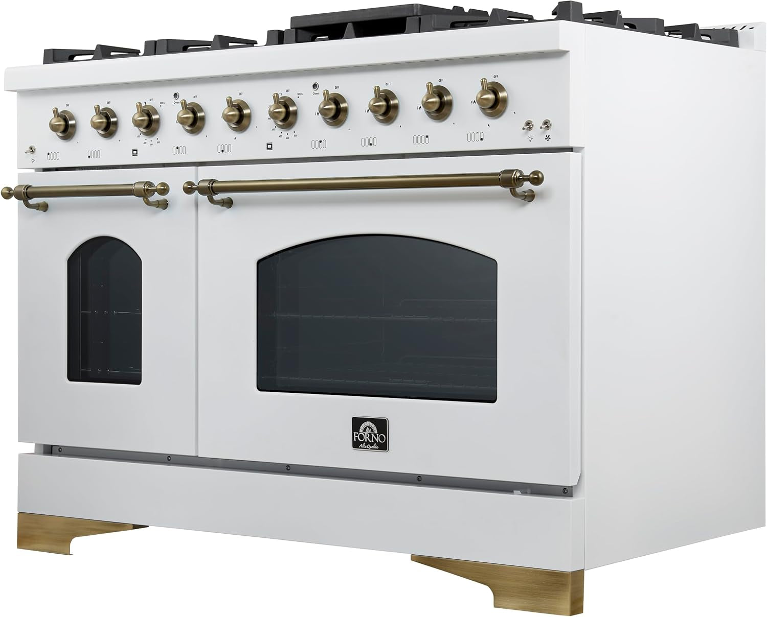 48" Duel Fuel Range 8 Burners in White Color