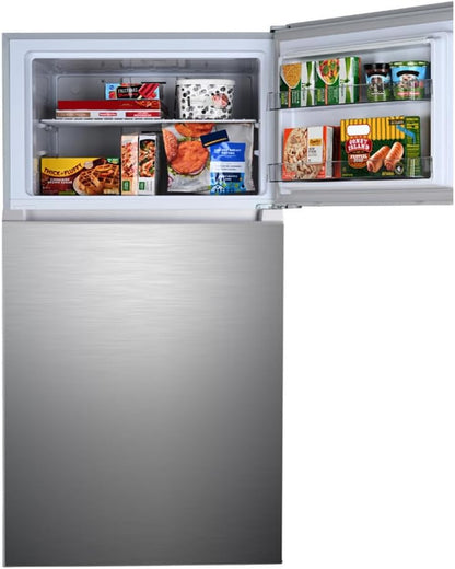 33 In. 20.5 Cu. Ft. Capacity Refrigerator/Freezer with Full-Width Adjustable Glass Shelving, Humidity Control Crispers, ENERGY STAR Certified, Fingerprint Resistant Stainless Steel